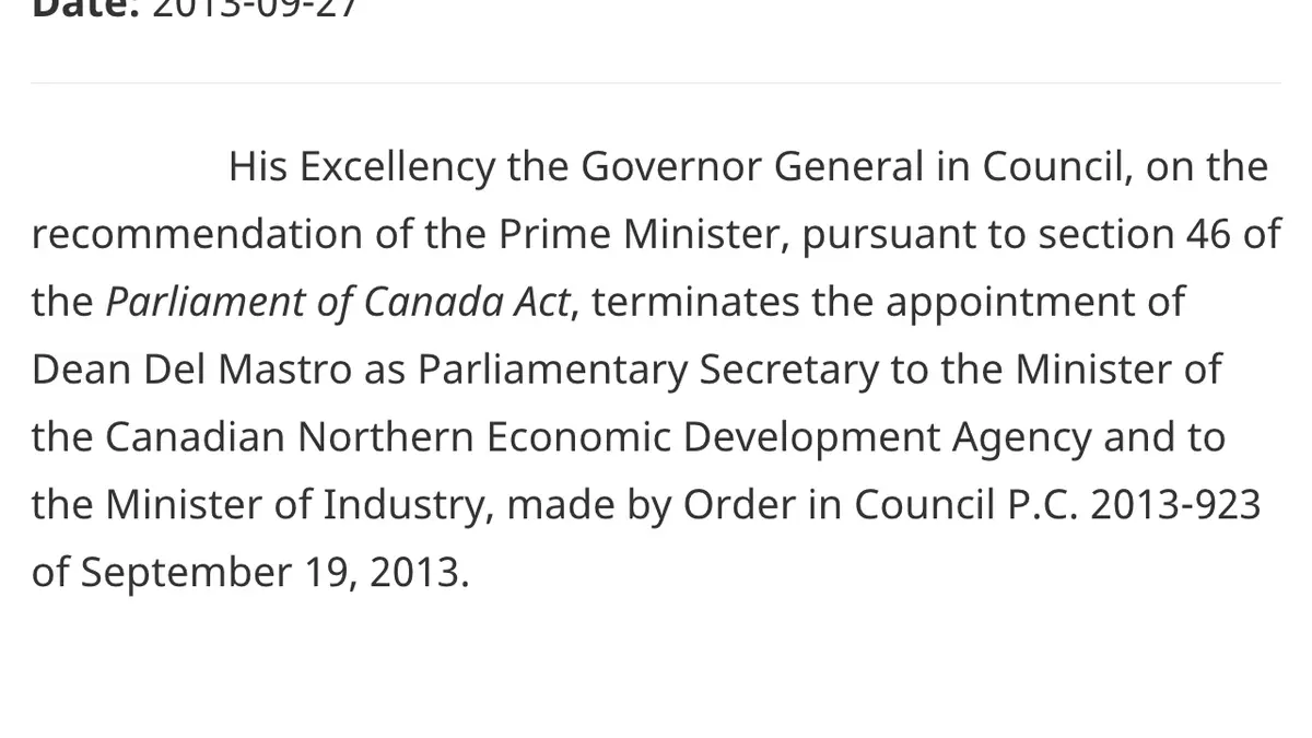 Order in Council P.C. 2013-0962