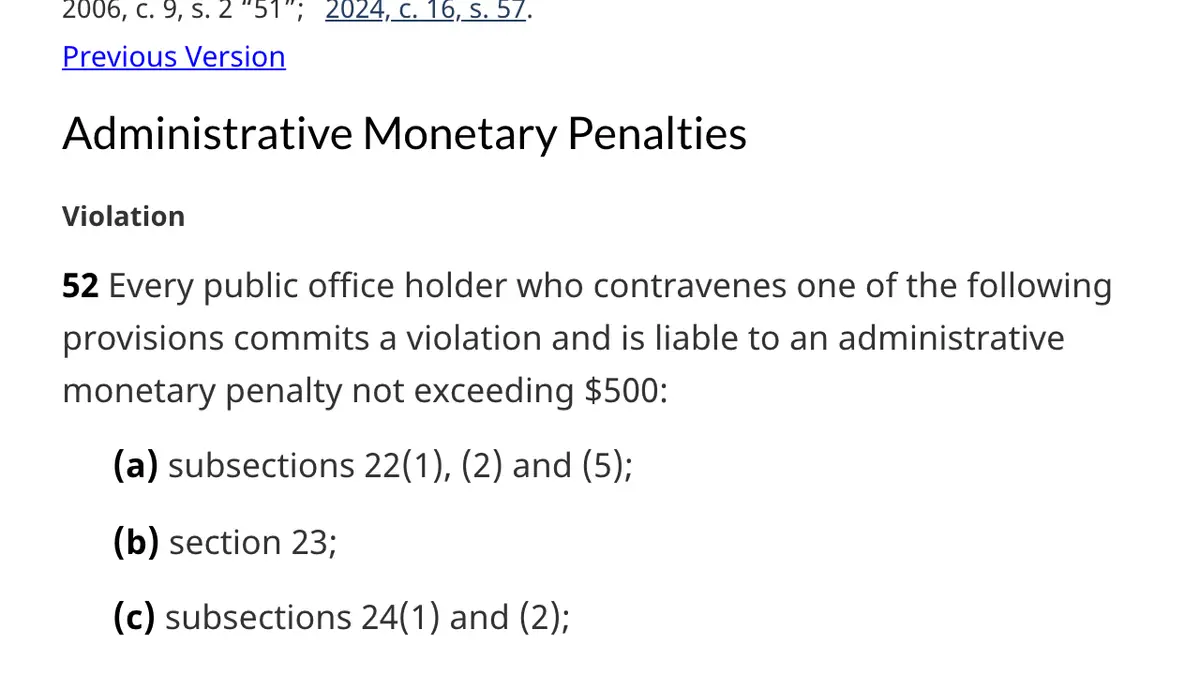 Conflict of Interest Act