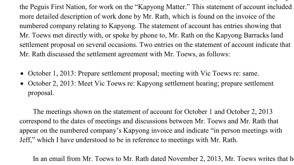 The Toews Report, made under the Conflict of Interest Act