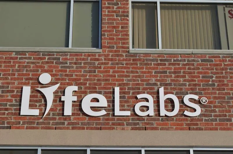 A LifeLabs laboratory's sign on Woodbine Avenue, Markham, Ontario, Dec 20, 2019