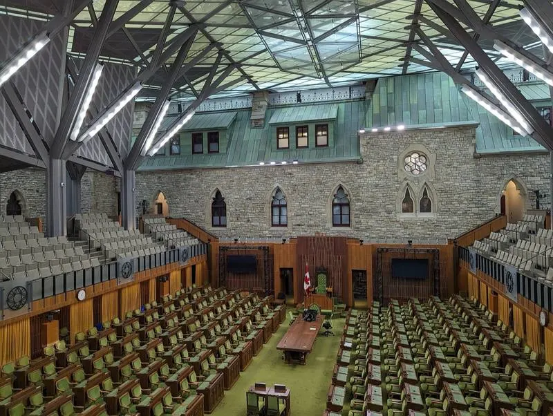 Duclos told MPs "the RCMP is not investigating ArriveCAN.", The House of Commons chamber in West Block, Ottawa, Sep 1, 2023